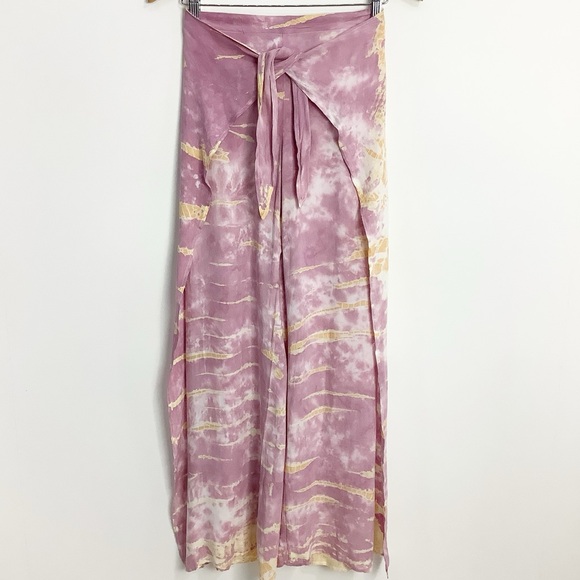 Young Fabulous & Broke Wide Leg Fauna Pants Boho Hippie Tie Dye Palazzo XS - Picture 1 of 12